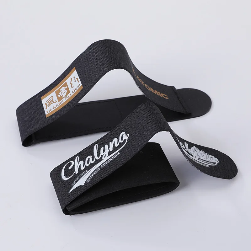 High quality Custom Logo Nordic Cross Country Ski Strap Snowboard Binding Hook And Loop Ski Strap Rubber Strap
