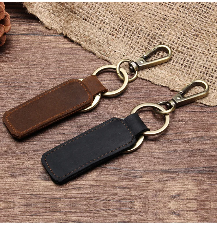 Wholesale Genuine Luxury Premium Retro Leather Key chain custom genuine leather keychain