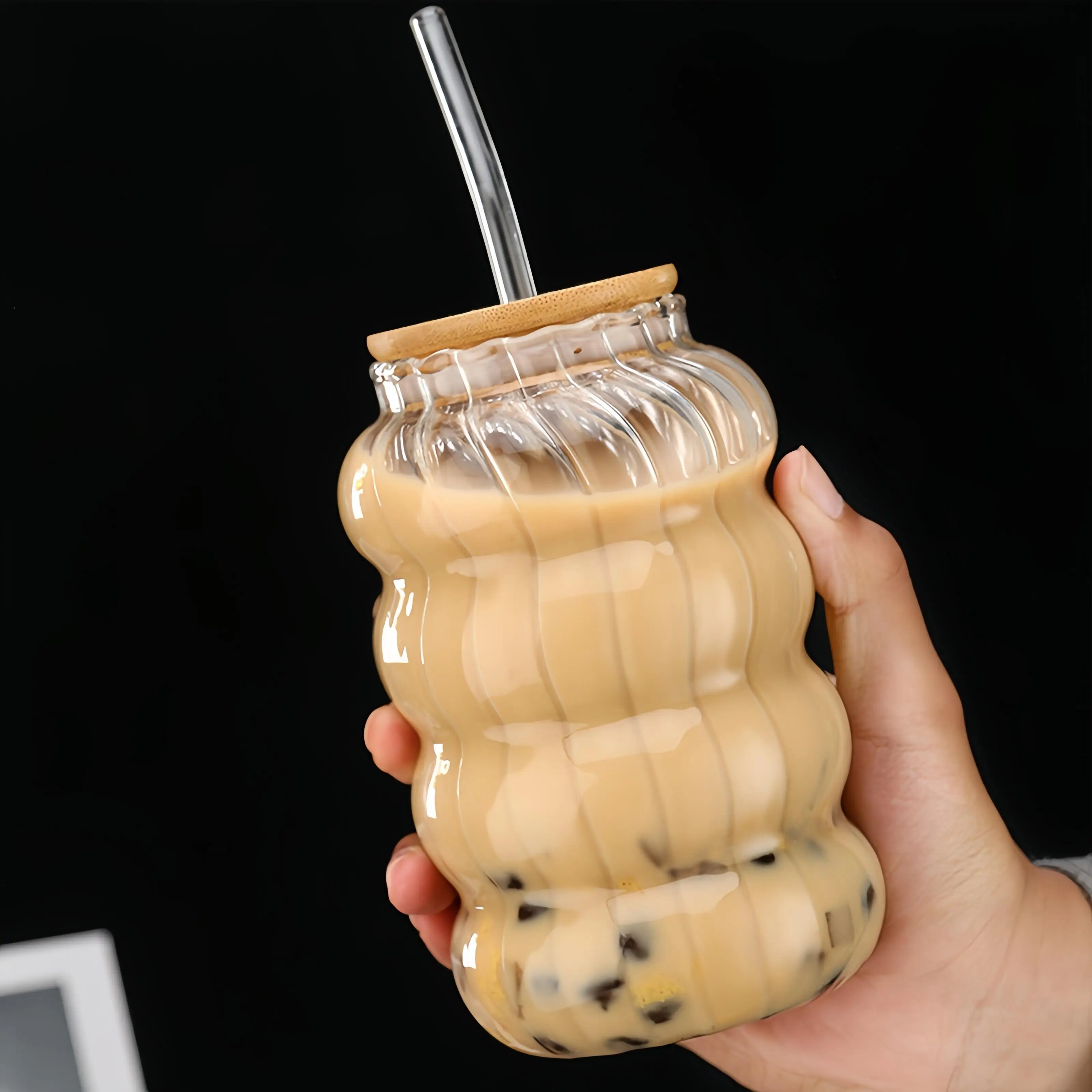 water bottle custom High borosilicate clear glass coke cup with straw glass bottles lemonade