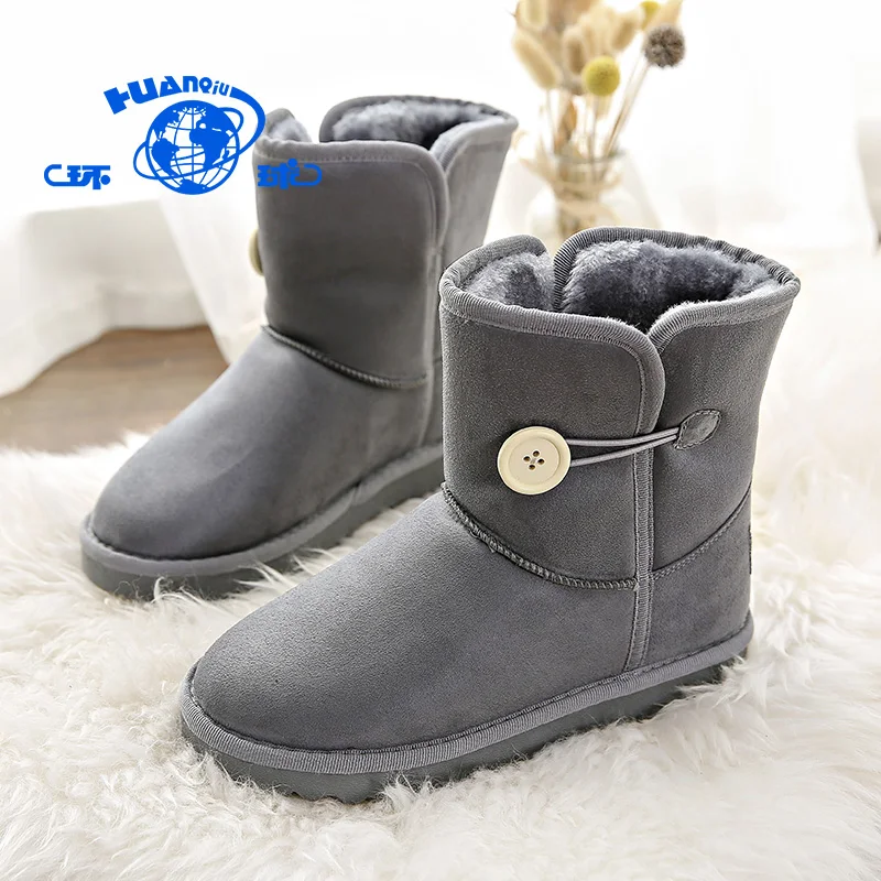 
Y2137 HUANQIU Classic Microfiber Winter Warm Short Shearling Snow Boots For Women 