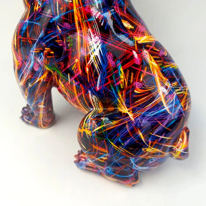 Nordic Modern Home Decor Crafts French Bulldog Statue Graffiti Bulldog Sculpture