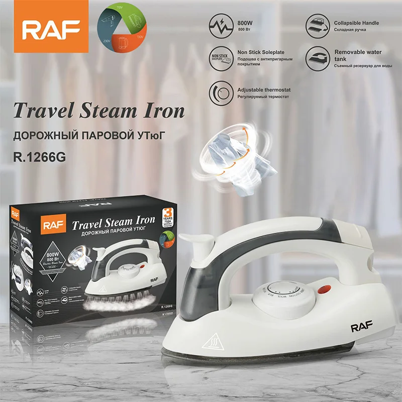 R1266 Foldable Portable Mini Handheld Home Travel 800W Home Travel Garment Steamer Clothes Steam Iron Electric Iron