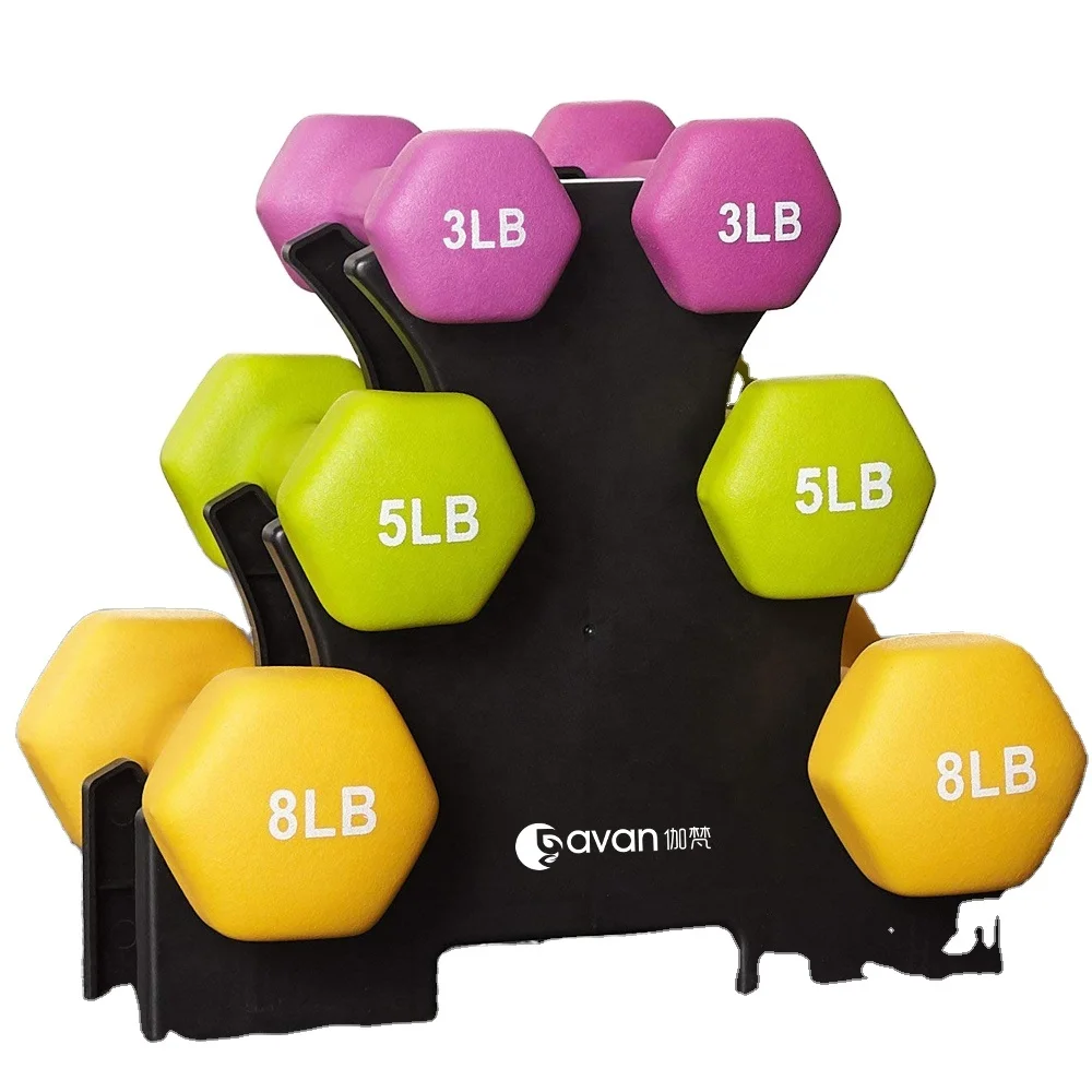 Gym equipment Cast iron VinylDipping Neoprene Coated colorful Dumbbell