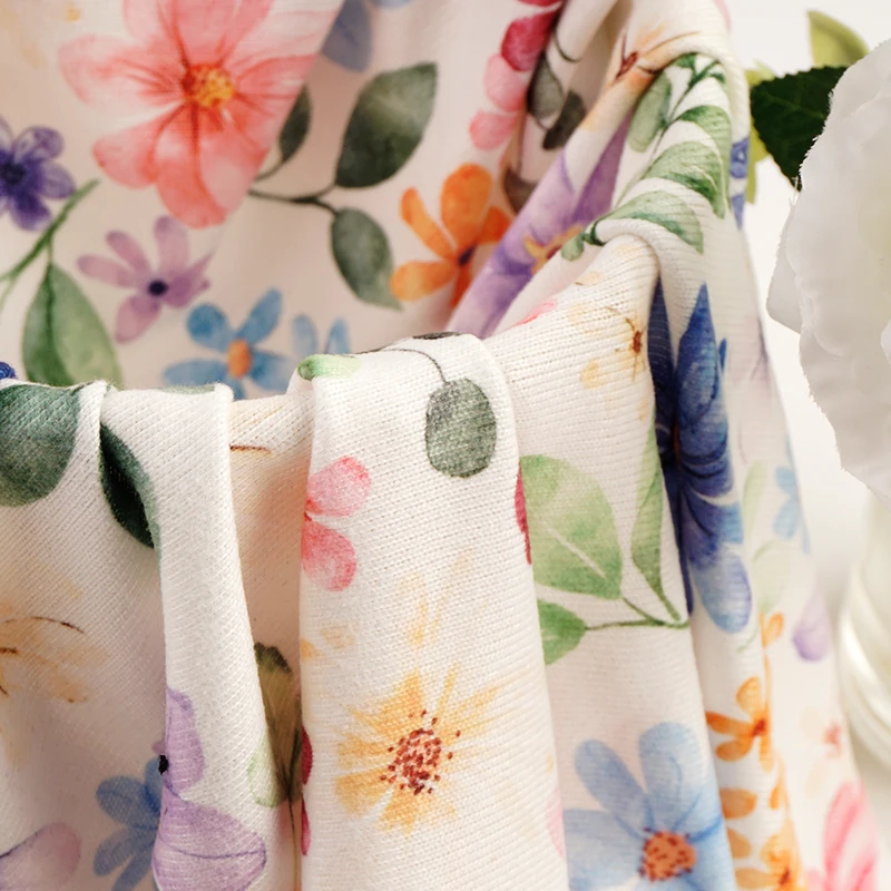 4 way stretch soft touch customised print fabric polyester knitted floral printed fabric hacci fabric for kids