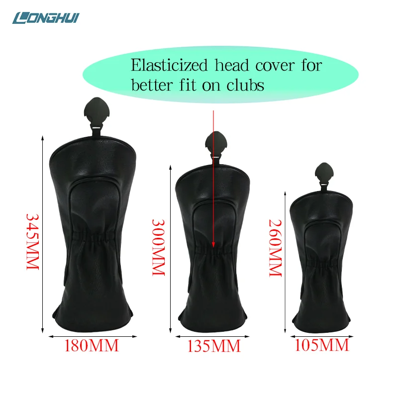 New Design Custom LOGO Golf Club Driver PU Golf Fairway Wood Leather Head Covers