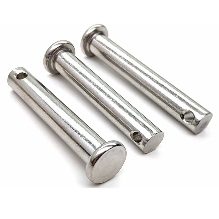 Factory Hot All size Chine supplier DIN1444 high tension 8mm Stainless steel hole flat head clevis pin with head