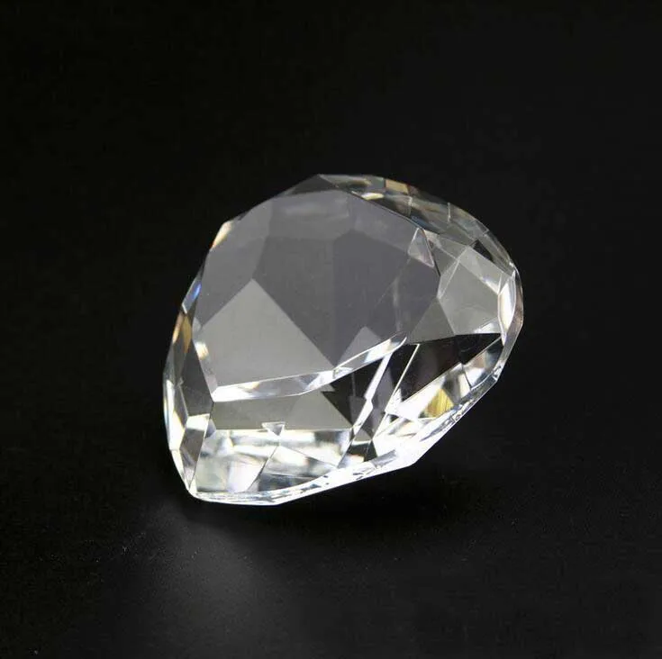 Cheap wedding favor heart shape crystal diamond elegant paperweight crystal glass diamond