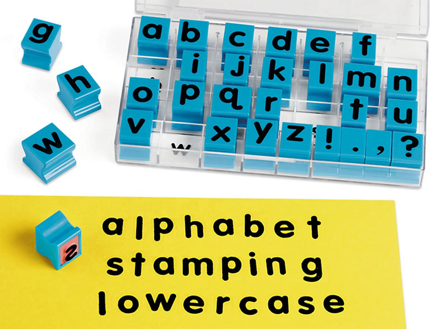 Set of 26 Letters and 4 Punctuation Marks High Quality Lowercase Alphabet Rubber Stamps  Perfect for Home School and Classroom