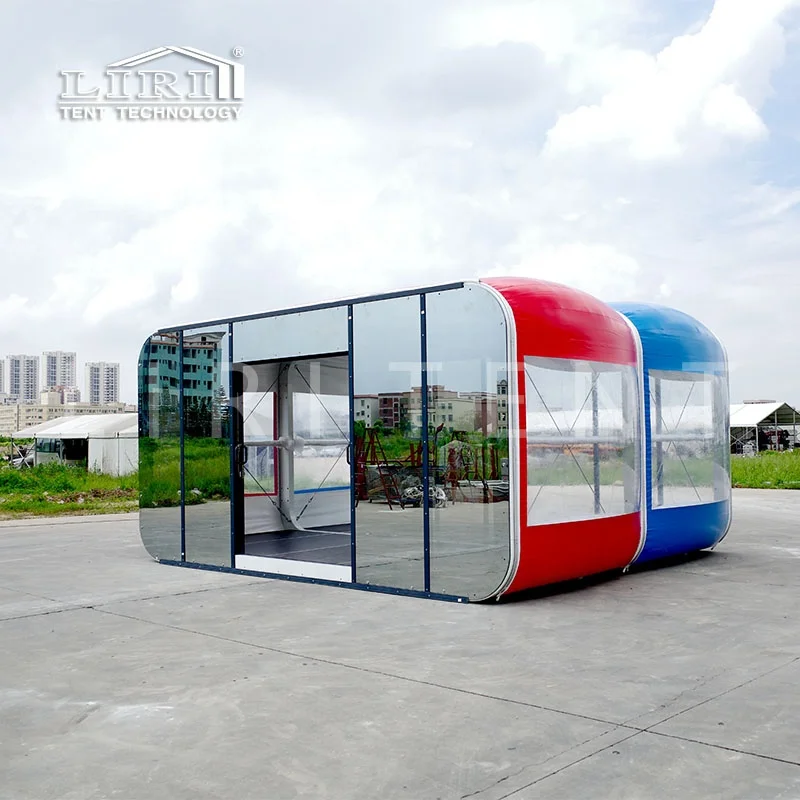 6M Colorful Mobile House Inflatable Transparent Glass Glamping Tent for Man Cave Private Room