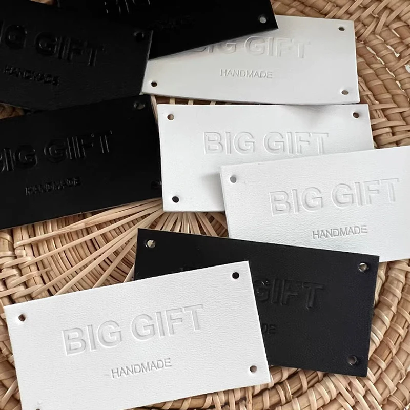 Custom multiple shapes brand jeans clothing clothes tag pu label embossed leather label patch for clothes