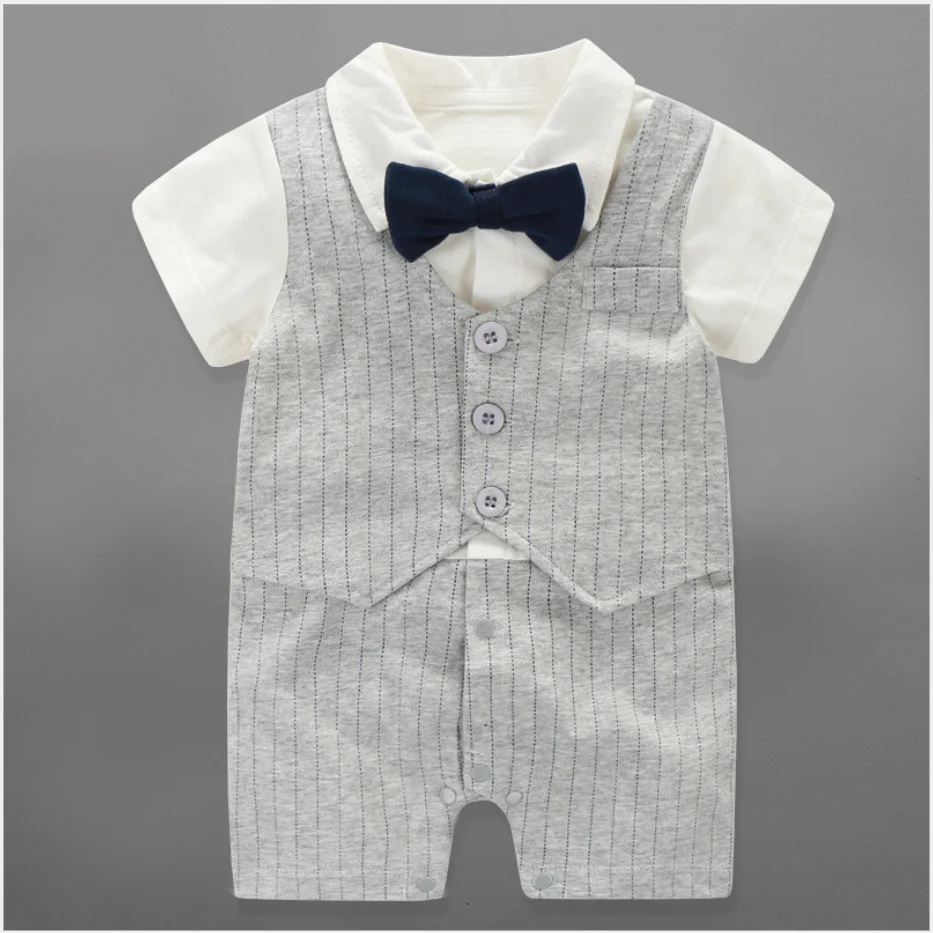 
Baby Boy Suit Tuxedo Outfits Set Toddler Gentlemen Rompers Formal Wear Jumpsuit Onesie 