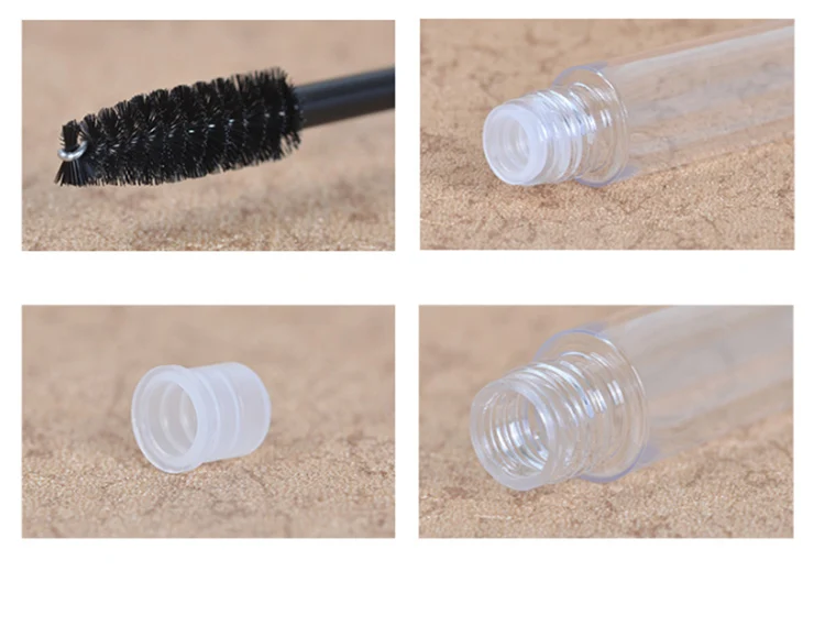Custom Little 3ml 4 ml 5ml Empty Black Caps Lip Gloss Tube Vendor Private Label 4ml 10ml Rounded Plastic Lipgloss Wand Tubes