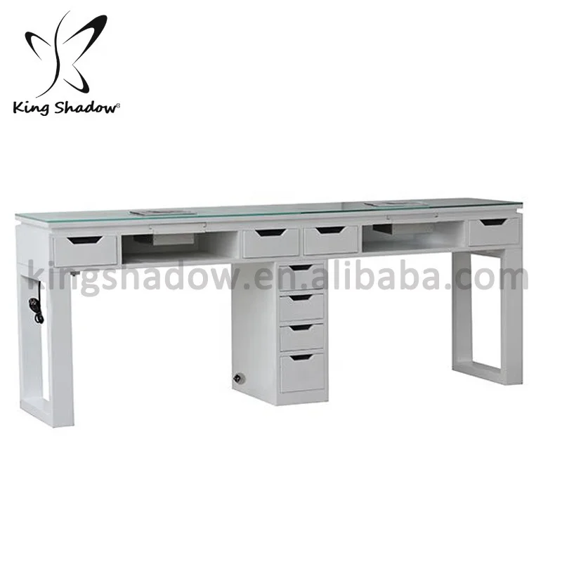 factory wholesales white drawers dust collector desk nail table manicure on wheels