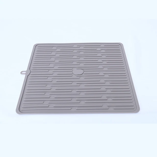 Custom square 40*40cm Anti-Skid Kitchen Washing Drainer Dry Rack Pad Sinks Protector collapsible Silicone Dish Drying Mats