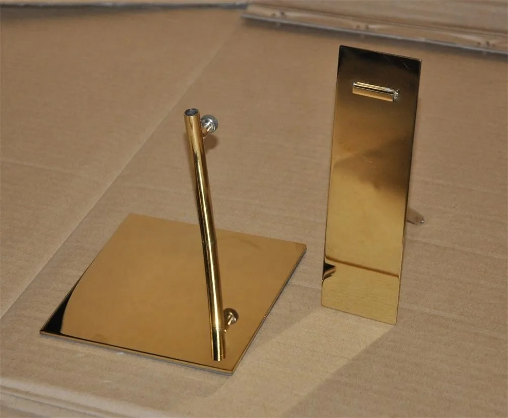 Customized High Quality Titanium Gold Plating Stainless Steel Shoe Display Rack