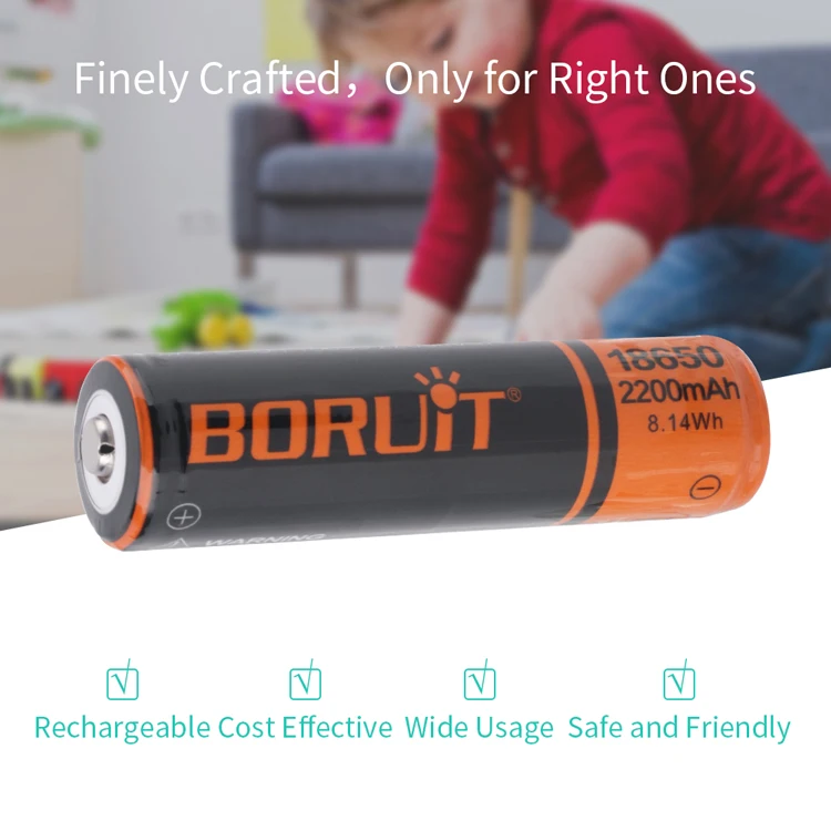  BORUiT 2200 мАч 18650 литий-ионная батарея 3 7 в перезаряжаемые литий-ионные