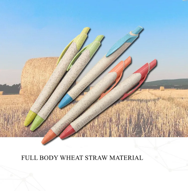 Eco Friendly Pens Full Pen Body Wheat Straw Pen Eco Friendly Products for Promotional Gift Use