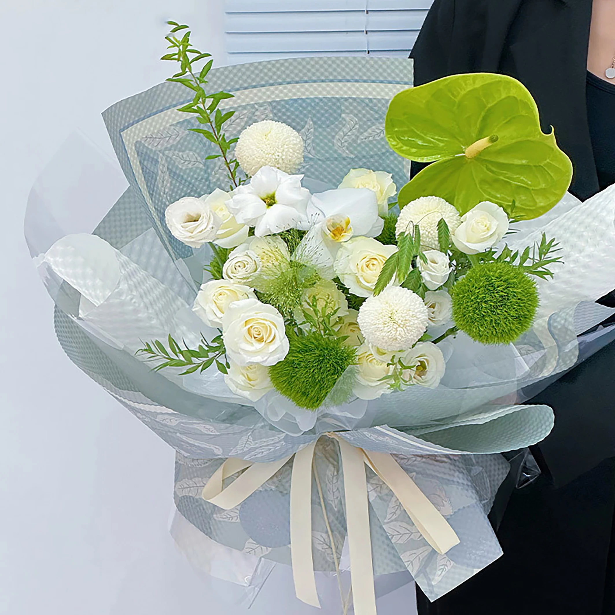 Manufacturer wholesale custom new embossed for paper flower wrapping paper  flower bouquet packaging kraft paper