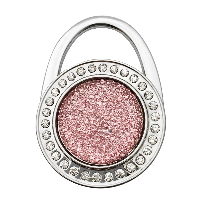 Fashion Crystal Foldable Purse Hook Folding Handbag Table Hanger Bag Hanger Collection Desk Hooks for Purse