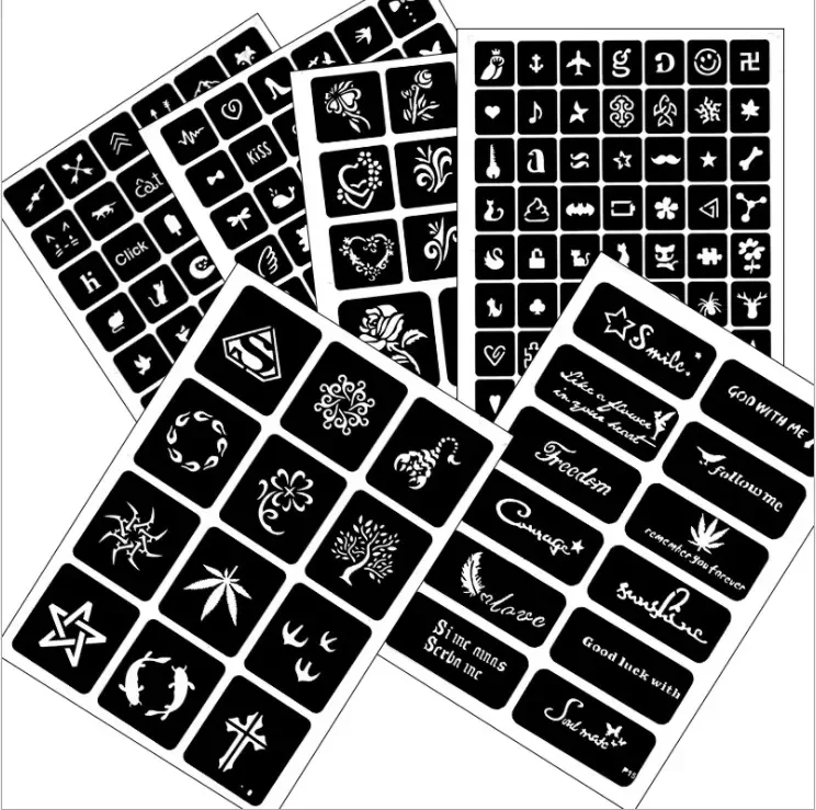 Tattoo Supplies Waterproof Body Art Paints Design for Women Men Temporary Tattoo Stencil for Tattoo Juice Ink Template Sticker