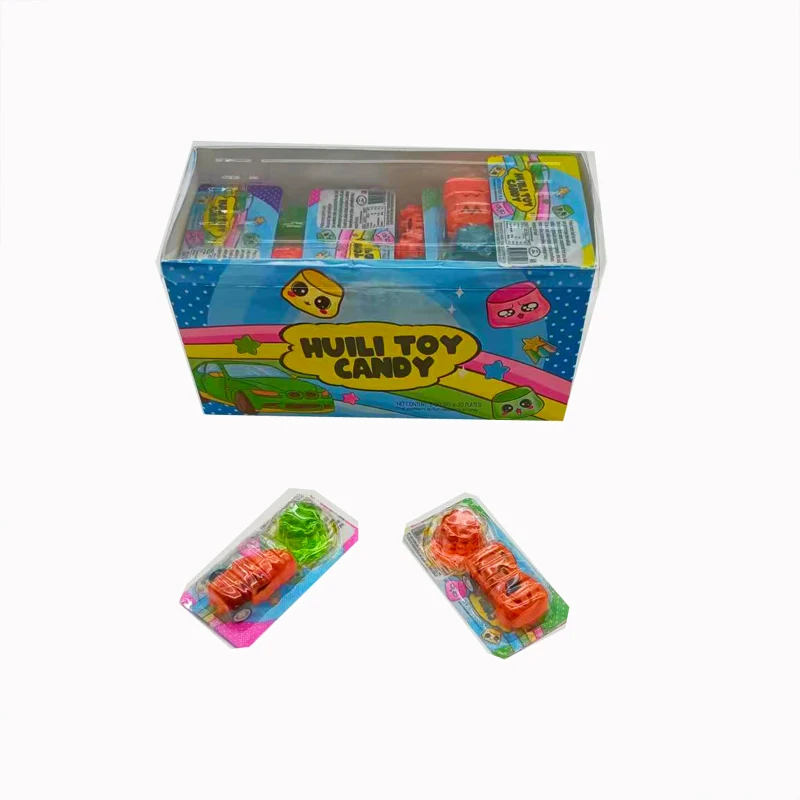New Arrival  Fruit Flavor Jelly Cup Toy Candy with Pull Back Car for Kids