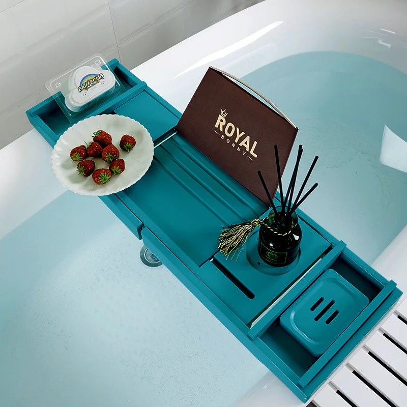 
Bamboo bathtub caddy tray with deeper phone holder 
