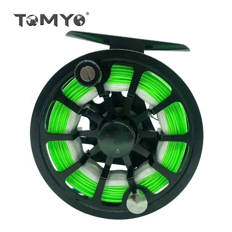 ToMyo New Design Machine Cut Classic Large Arbor Fly Fishing Reel CNC Saltwater,With line