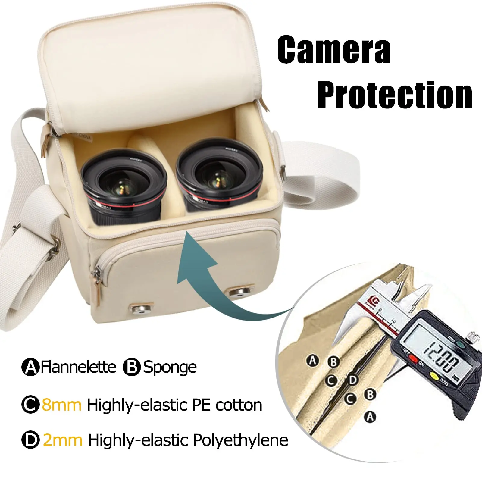 Canvas Wholesale Woman Cheap Cute Mini Beige Slr Dslr Lens Case Shoulder Waterproof Small Crossbody Digital Case Camera Bag