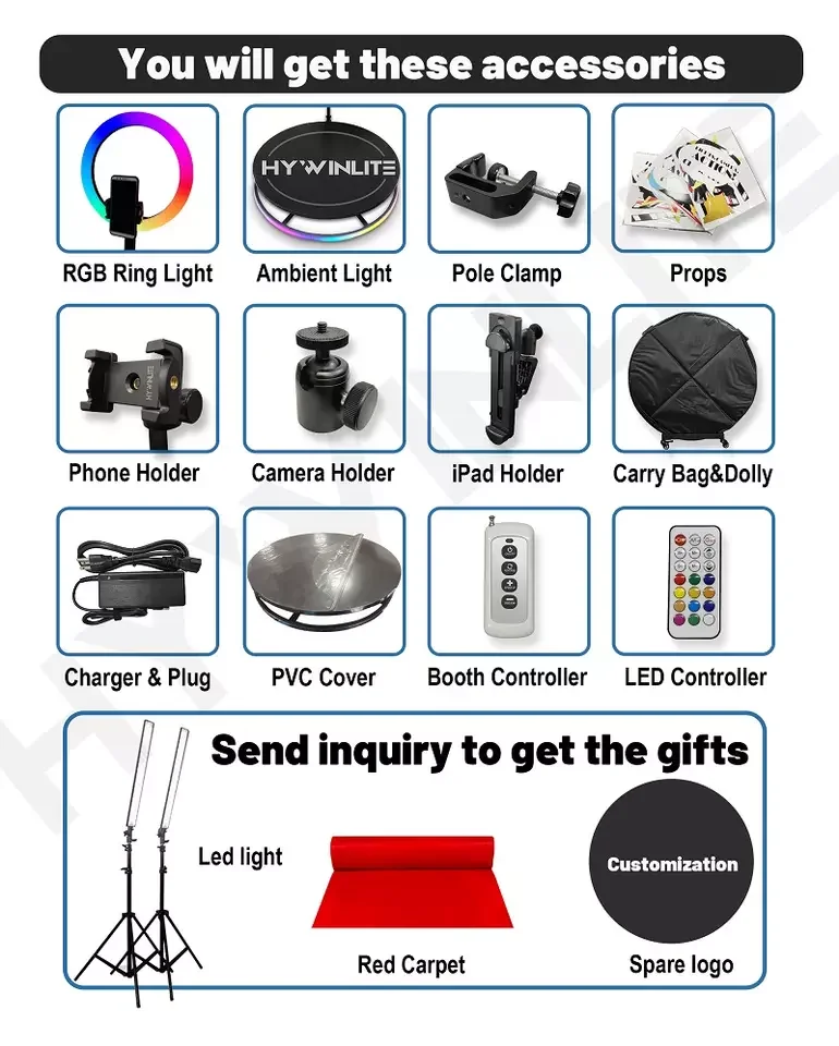 360 spinner video booth 360 background photobooth dslr camera 360 photo booth 100cm octagon