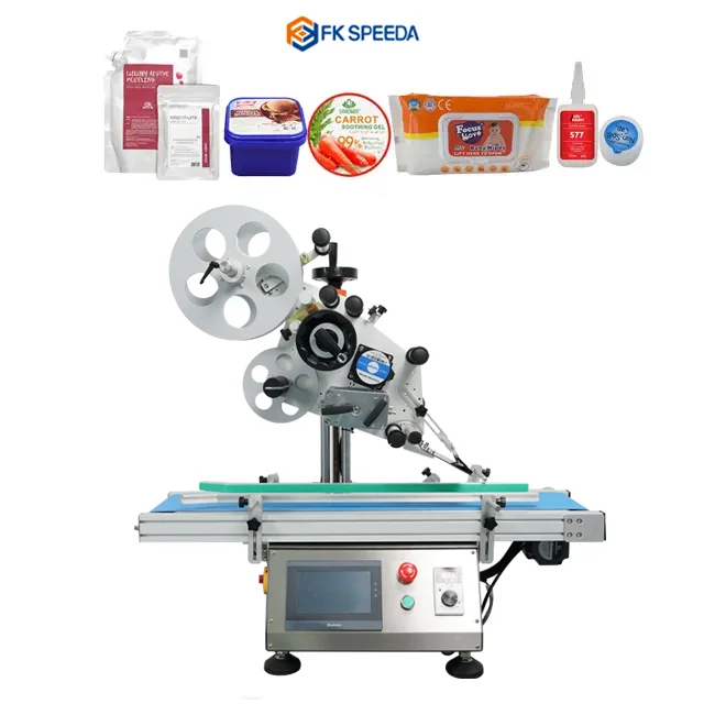 FK-SPEEDA Desktop Automatic Flat Labeling Machine Labeler Plane Label Applicator For Boxes Card