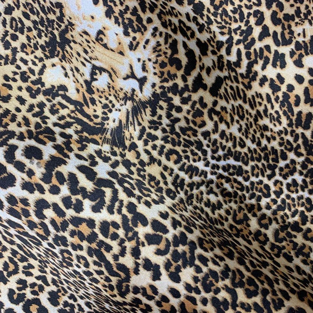 100% polyester leopard printed satin fabric