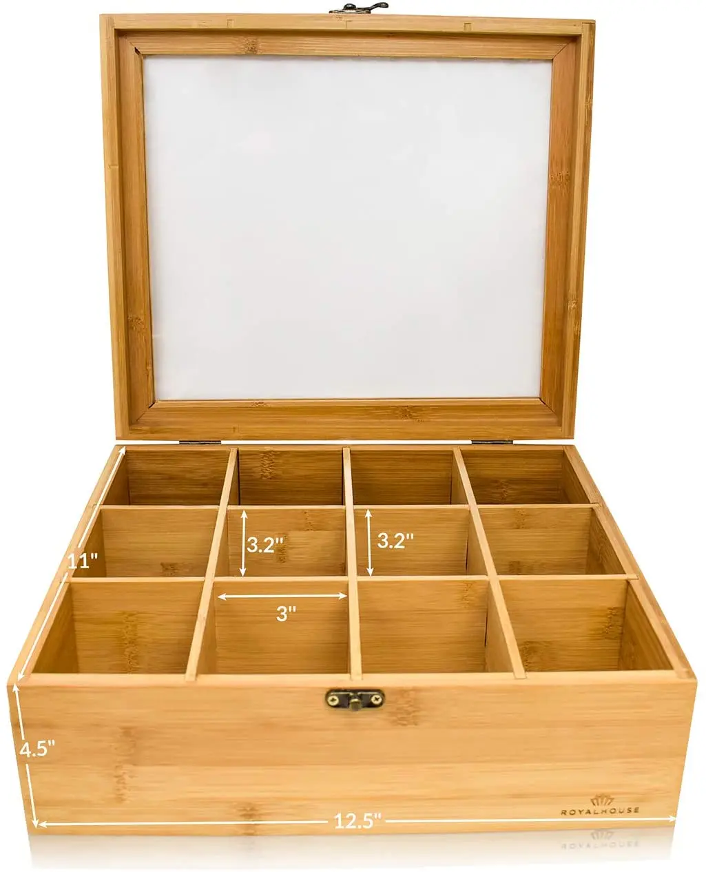 Natural Bamboo Tea Bag Organizer Box,Organizers and Storage Royal House Drawer Organizer Tea Box