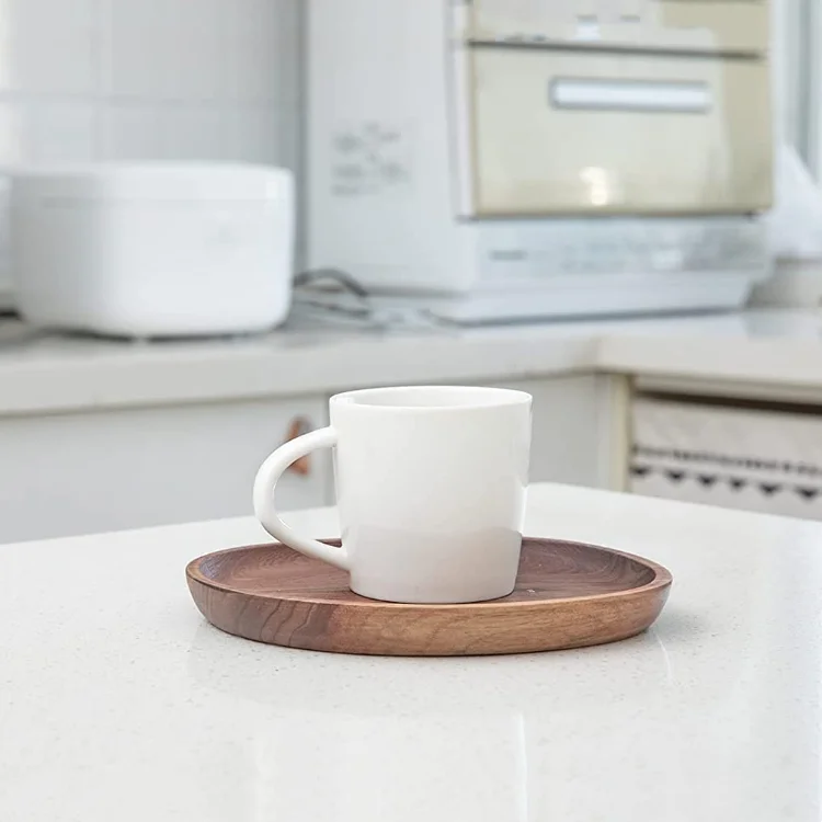 High quality unique design hand made walnut serving tray platter natural