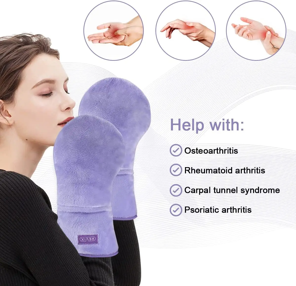 Microwavable Heating Mittens for Hand and Fingers to Relieve Arthritis Pain Heated Hands Mitts Warmers Hand Muff