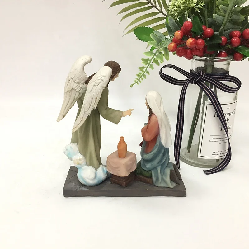 Molds Religious Maria and Angle Figurine Fengshui Nativity Scenes Sets Popular Resin Home Decoration Europe SCULPTURE Modern N/A