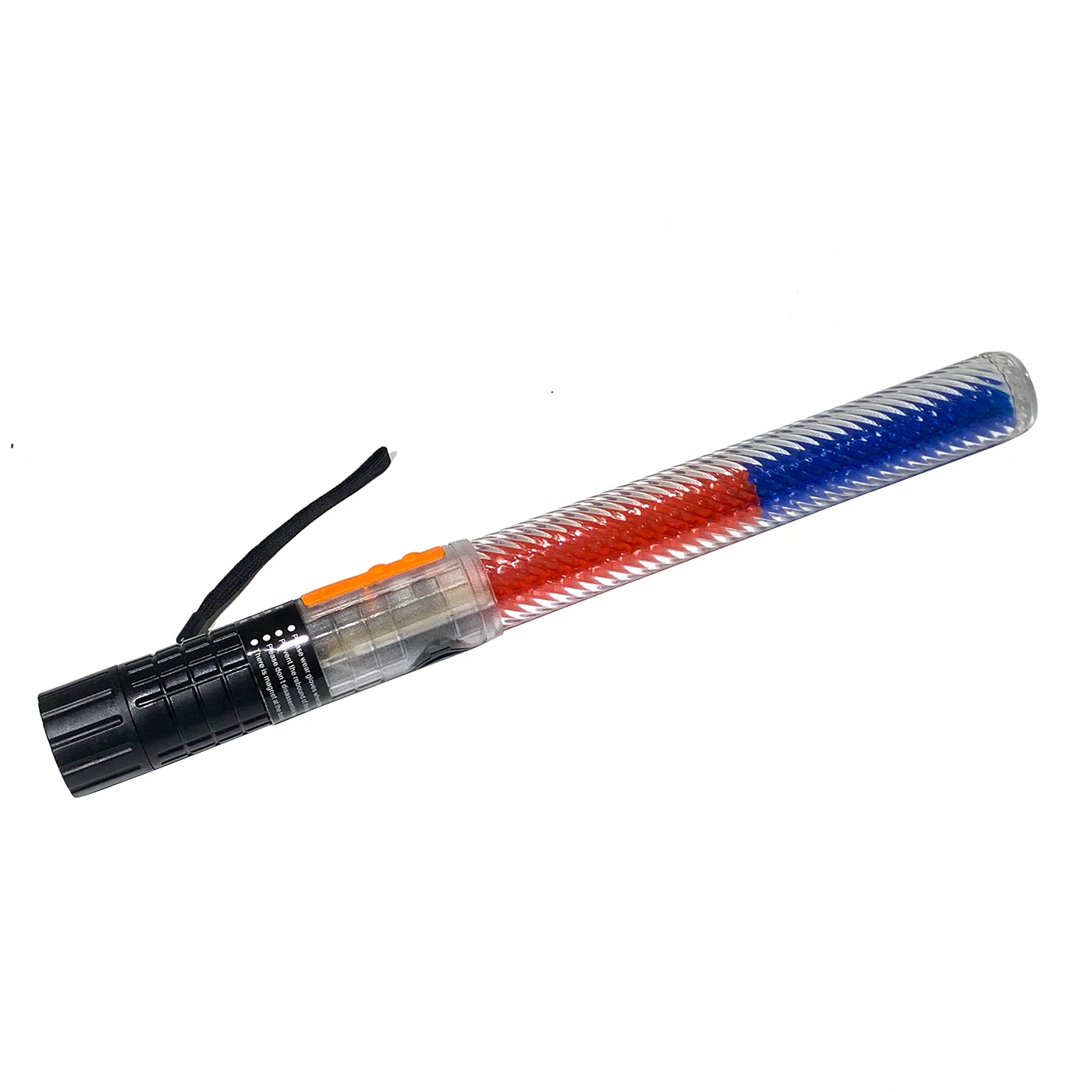 Warning electric speaker baton stick explosion-proof PC magnetic red blue light blinking rechargeable traffic wand
