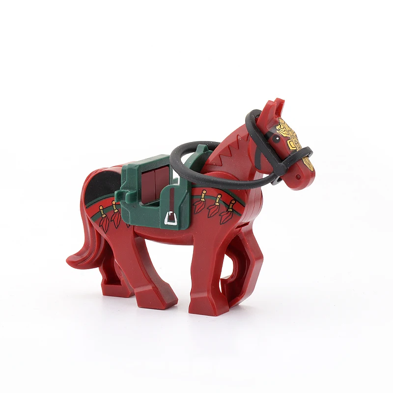 Medieval Knight Soldier Mini Figure Equipment War Horse with Saddle Bridle Military Accessories Building Blocks Army MOC Bricks