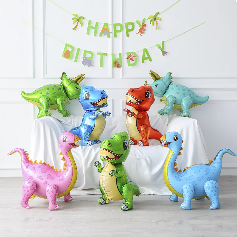 High Quality Self Standing 4D Dinosaur Balloon Animal Balloons Mylar Boy Toy Aluminum Foil Inflatable Balloon