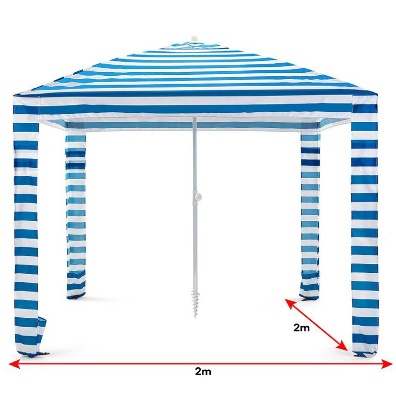 Custom Beach Wind Four-Corner Square Wigwam Hawaii Beach Tent Sun Shelter Pop Up Outdoor Cool Beach Umbrella Cabanas