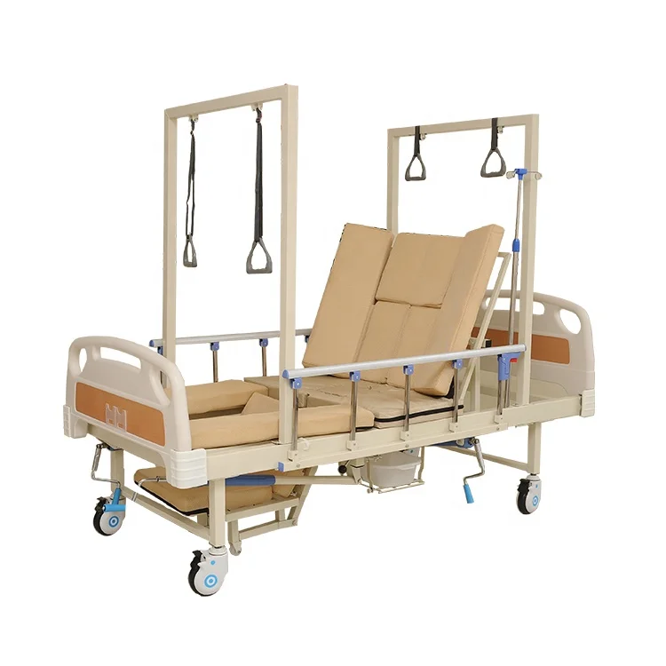 
Multi functional China 3 crank steel cheap manual hill rom medical bed manufacturer price hospital beds 