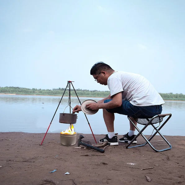 Wholesale Soy Wax Portable Bonfire Smokeless Fire Pit Custom Tin Jar Outdoor Camping Mini Fireplace Table Long Time