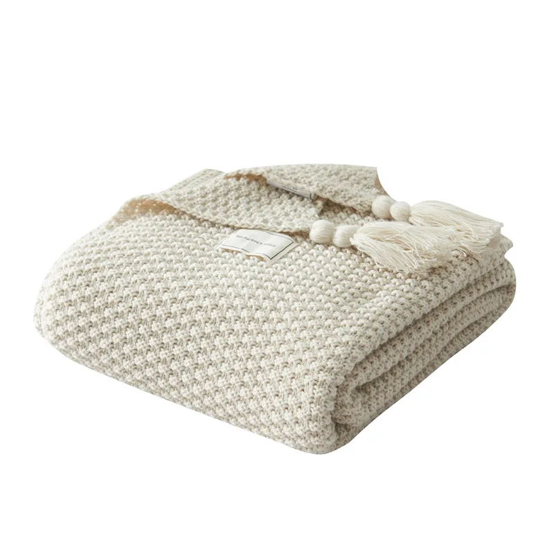 Bindi Wholesale Chunky Embroidery Knit Wool Decorative Luxury Knitted 100% Acrylic Throw Blanket