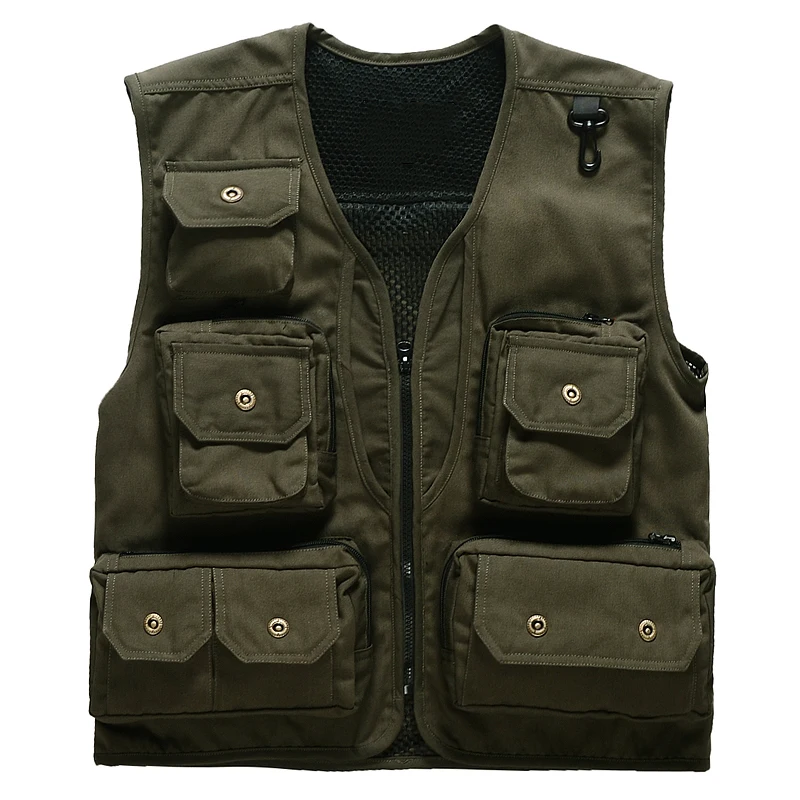 
Multi pocket utility custom design zipper vests outdoor activities fishing journalist photography vests 