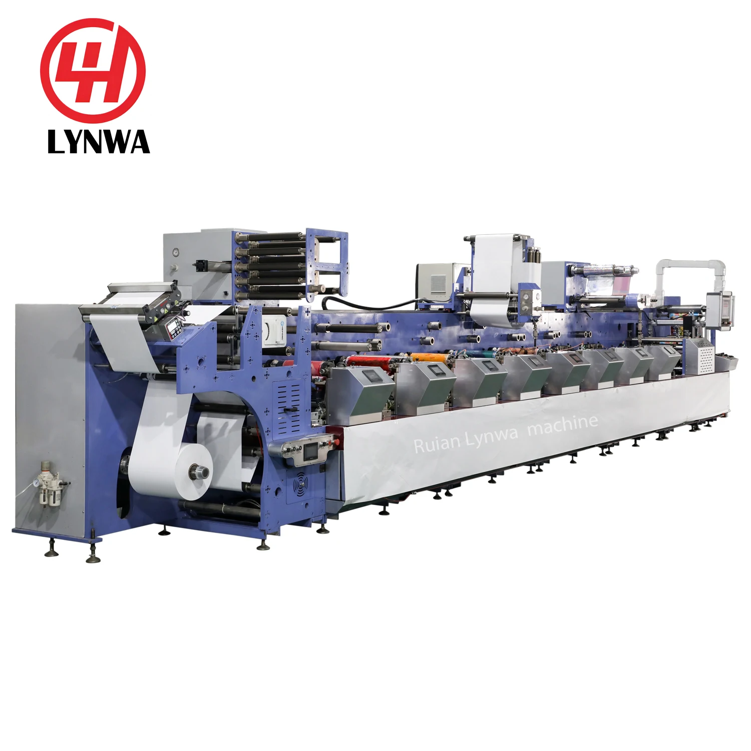 HJRYIN-450 8 Color IR Dryer Paper Film Foil  Flexo Graphic Printer Web Guide Station Flexographic Printing Machine