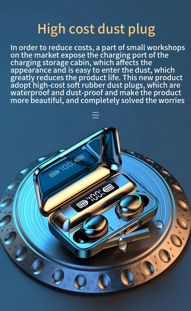 2022 New arrivals waterproof tws  power bank power status LED display sports gaming Earbuds F9 F9-5 F9-5C  BT5.0  earphone