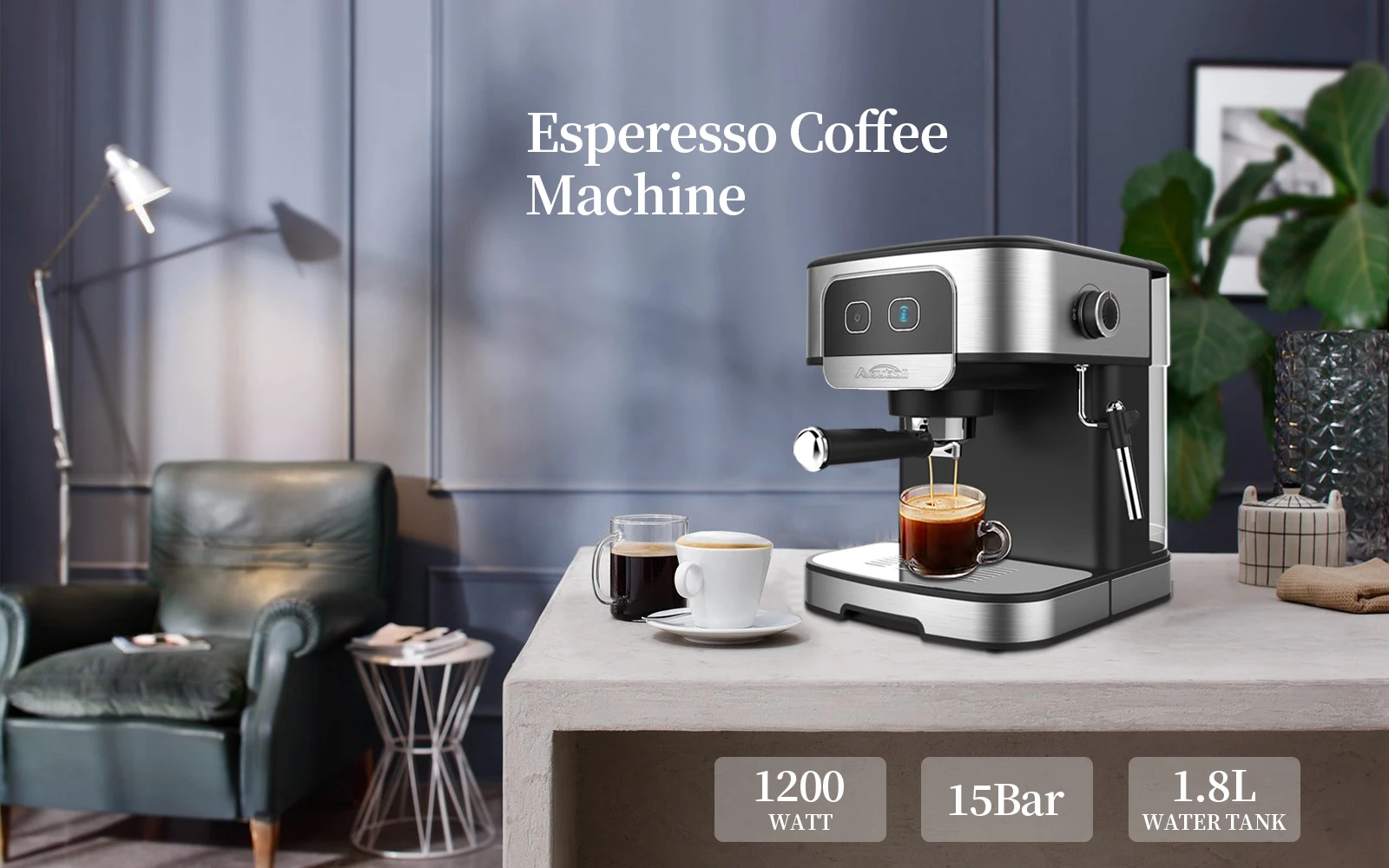 Plus Coffee and Espresso Machine by Aouball Electric Stainless Steel Free Spare Parts,overseas Call Centers