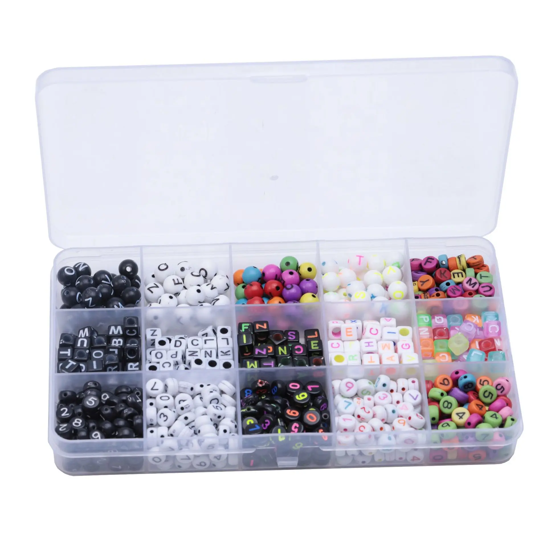 800PCS Colorful Alphabet Letter Beads Sets with a Plastic Storage Box for DIY Jewelry Making