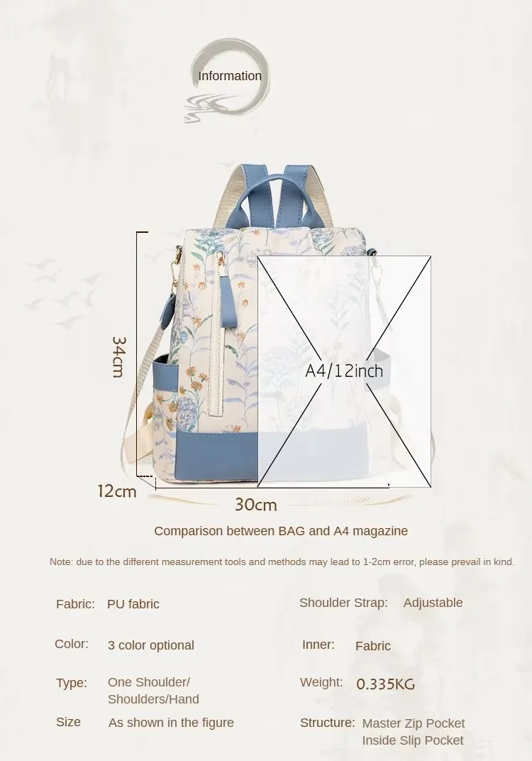 Fashion Custom Eco Friendly Chinese style Ladies Daily Durable Bag Cute School Kids Students Backpack Women Backpack