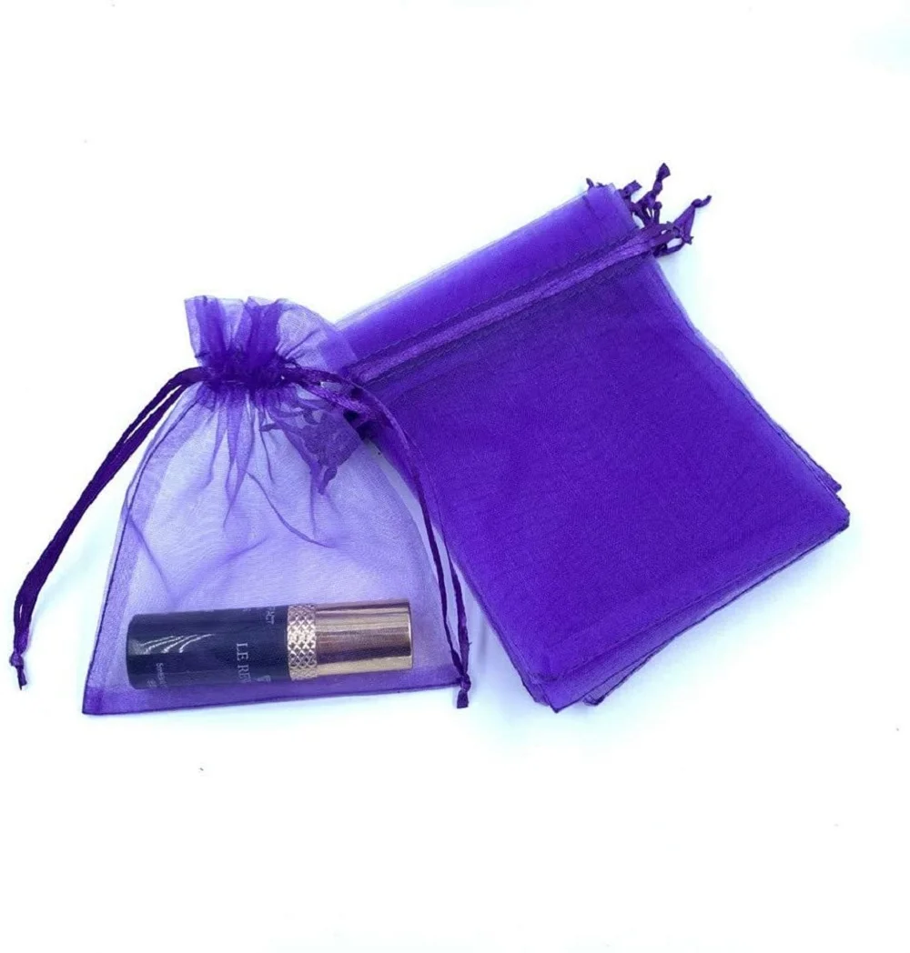 Best Seller 25 Colors 100PCS/Pack Small Size 8x10cm Premium Quality Sheer Organza Mesh Bag Organza Mesh Pouch