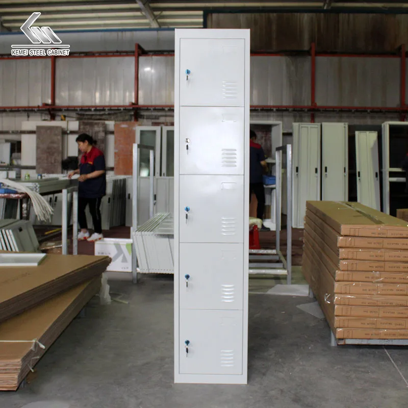 China Cold Rolled Steel Gym Locker Customized Metal Cupboard 5 Door Storage Cabinet Storage Steel Locker